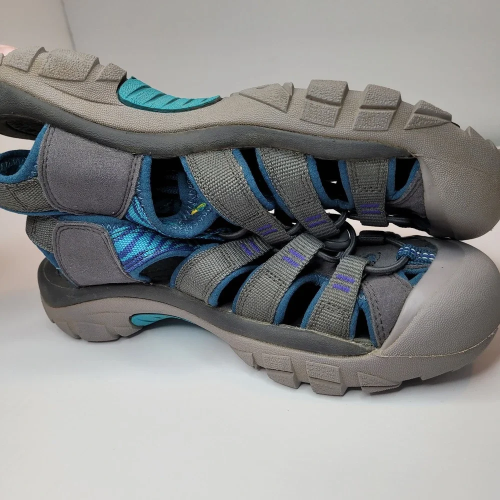 Keen Newport H2 Sandals Womens 7.5 Grey Blue Excellent Waterproof Hiking Hybrid
